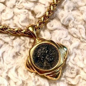 Chunky Vintage Roman Coin Necklace